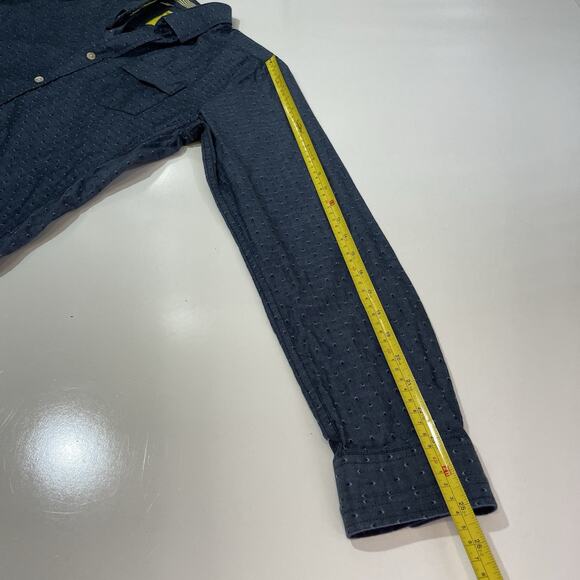 Descendant Of Thieves Dres Ladro Men’s Button Up Shirt Blue Geometric Medium 247 - Picture 6 of 8